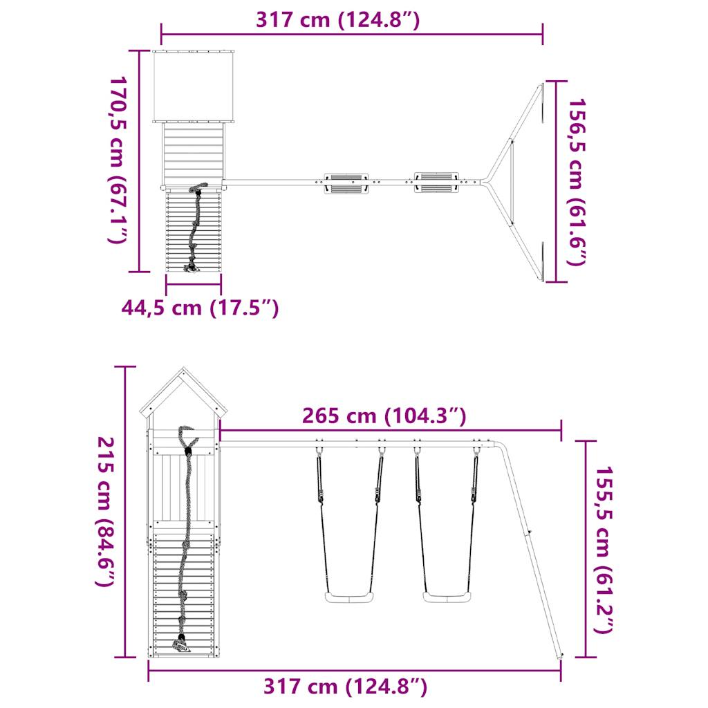 Set De Joacă Pentru Exterior, Lemn De Pin Impregnat