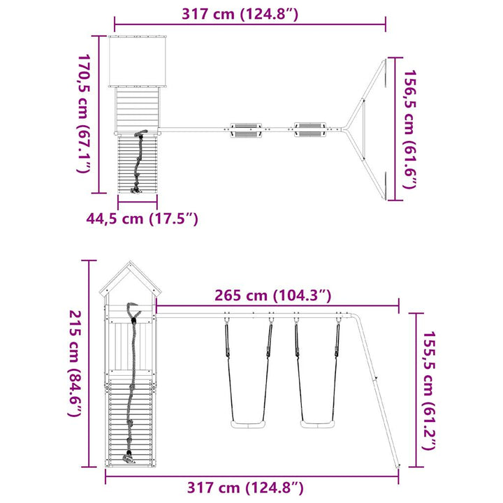 Set De Joacă Pentru Exterior, Lemn De Pin Impregnat