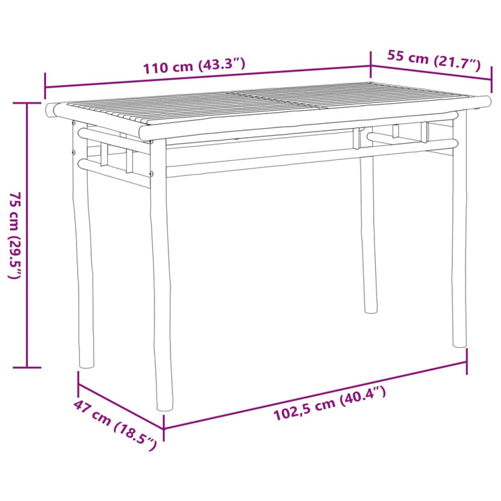 Set Mobilier De Grădină, 5 Piese, Bambus