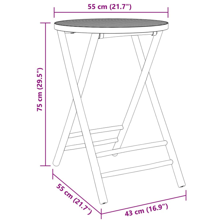 Set Mobilier Bistro, 3 Piese, Bambus