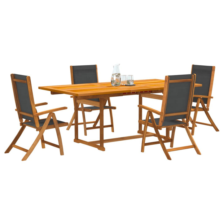 Set Mobilier De Grădină, 7 Piese, Lemn Masiv Acacia/Textilenă
