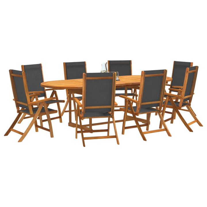 Set Mobilier De Grădină, 7 Piese, Lemn Masiv Acacia/Textilenă