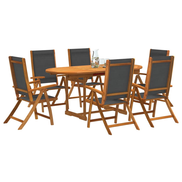 Set Mobilier De Grădină, 5 Piese, Lemn Masiv Acacia/Textilenă