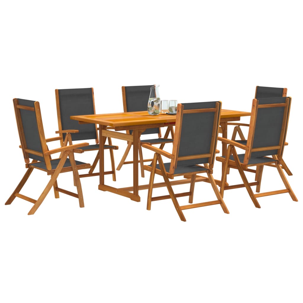 Set Mobilier De Grădină, 5 Piese, Lemn Masiv Acacia/Textilenă