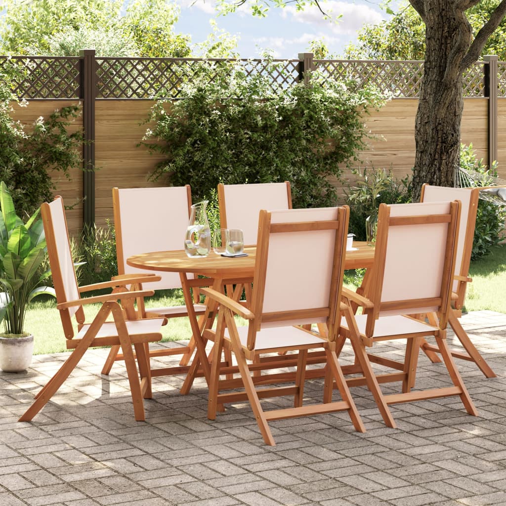 Set Mobilier De Exterior, 7 Piese, Lemn Masiv De Acacia