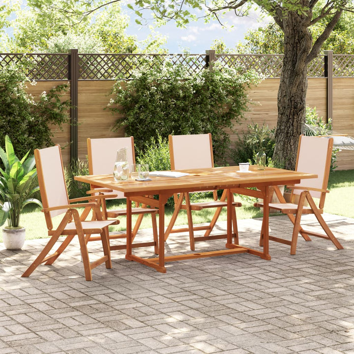 Set Mobilier De Grădină, 7 Piese, Lemn Masiv Acacia/Textilenă