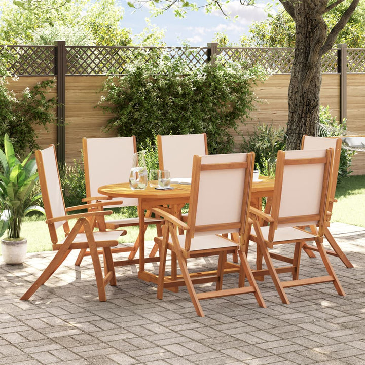 Set Mobilier De Grădină, 5 Piese, Lemn Masiv Acacia/Textilenă