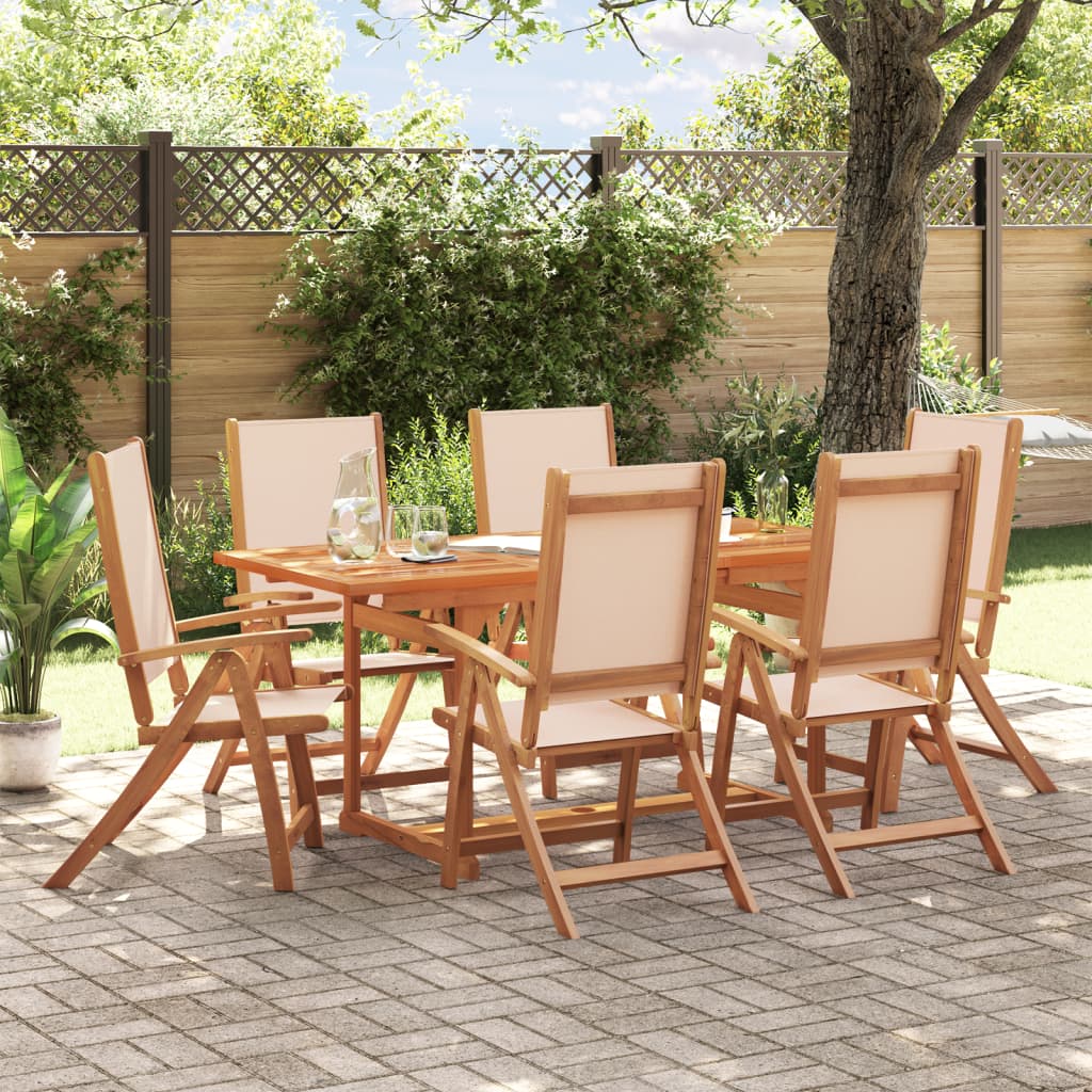 Set Mobilier De Grădină, 5 Piese, Lemn Masiv Acacia/Textilenă