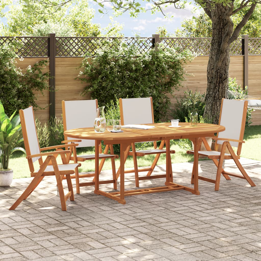 Set Mobilier De Grădină, 7 Piese, Lemn Masiv Acacia/Textilenă
