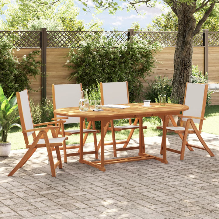 Set Mobilier De Grădină, 7 Piese, Lemn Masiv Acacia/Textilenă