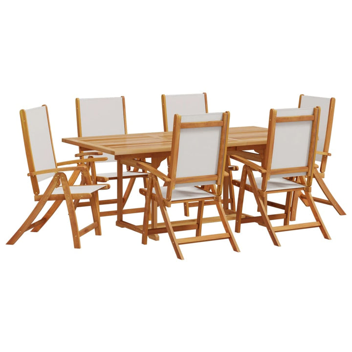 Set Mobilier De Grădină, 7 Piese, Lemn Masiv Acacia/Textilenă