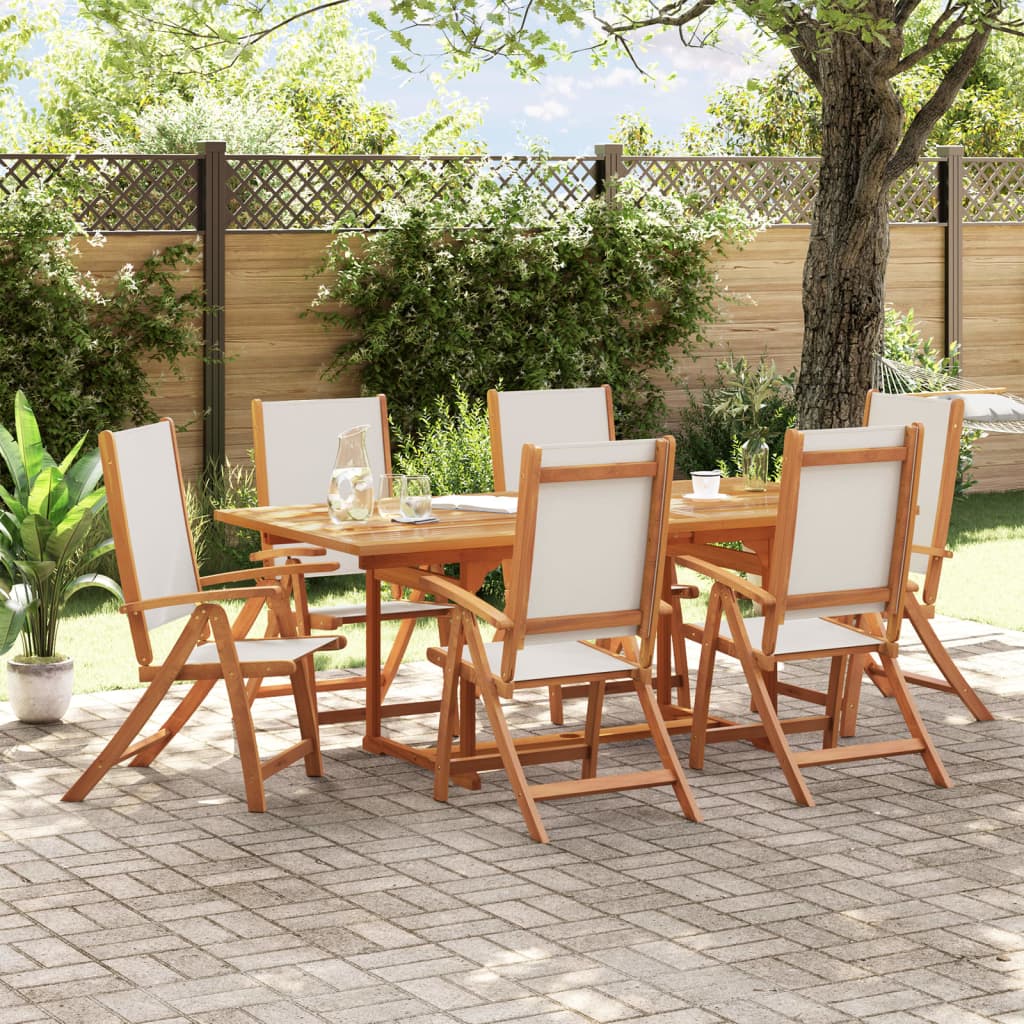 Set Mobilier De Grădină, 7 Piese, Lemn Masiv Acacia/Textilenă