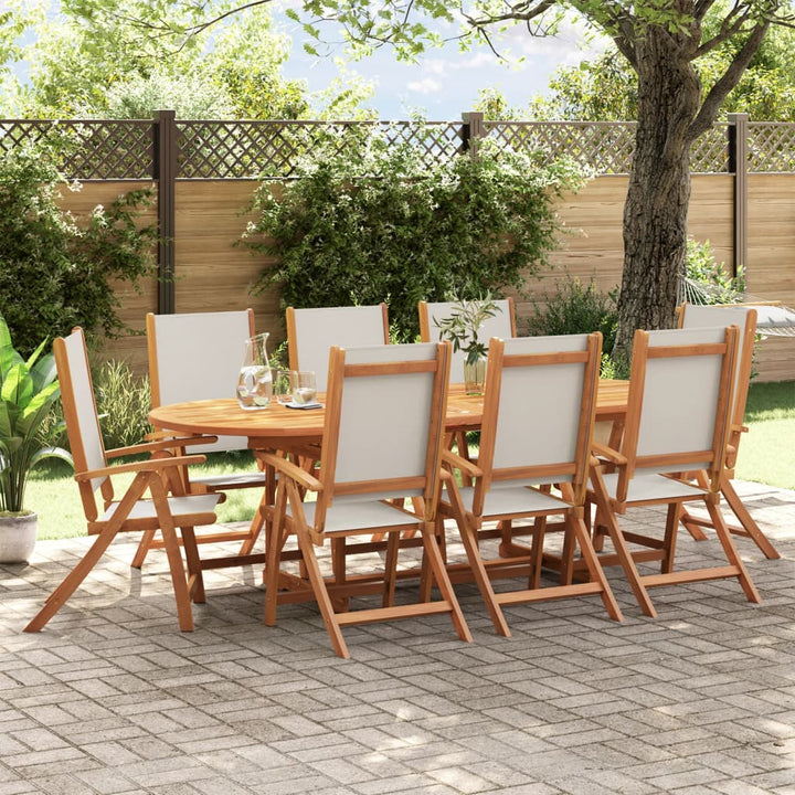 Set Mobilier De Grădină, 7 Piese, Lemn Masiv Acacia/Textilenă