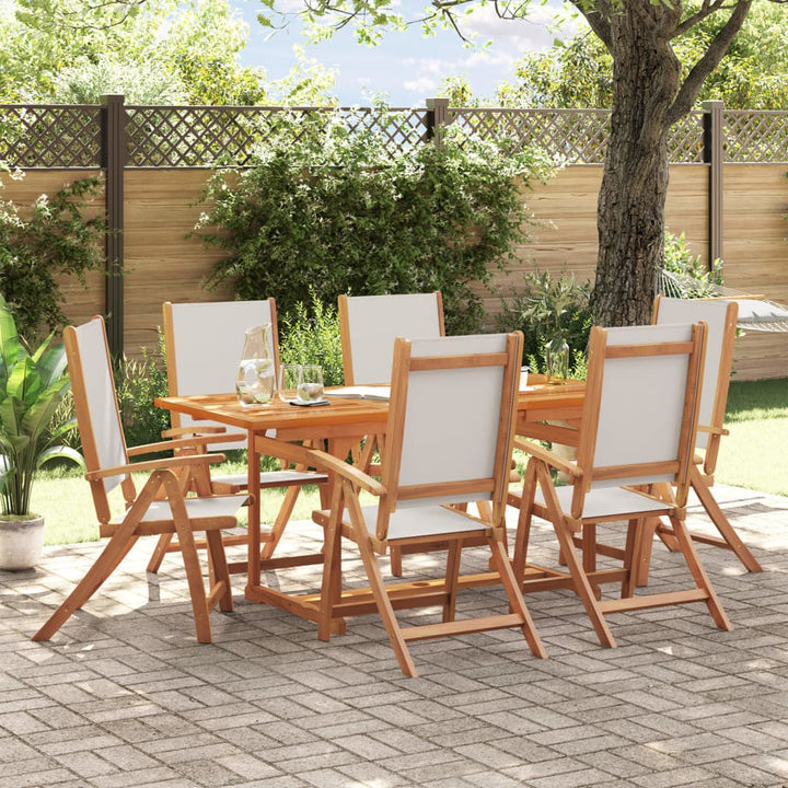 Set Mobilier De Grădină, 5 Piese, Lemn Masiv Acacia/Textilenă