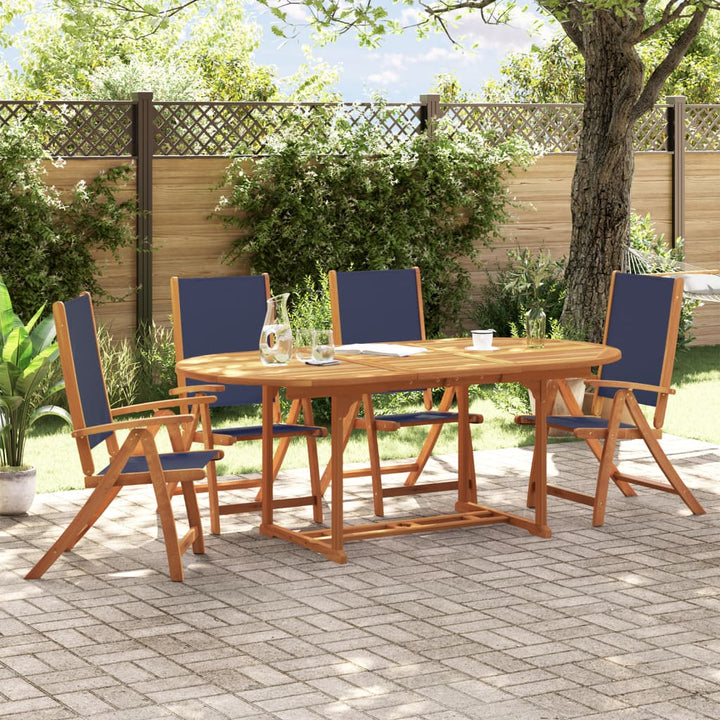 Set Mobilier De Grădină, 7 Piese, Lemn Masiv Acacia/Textilenă