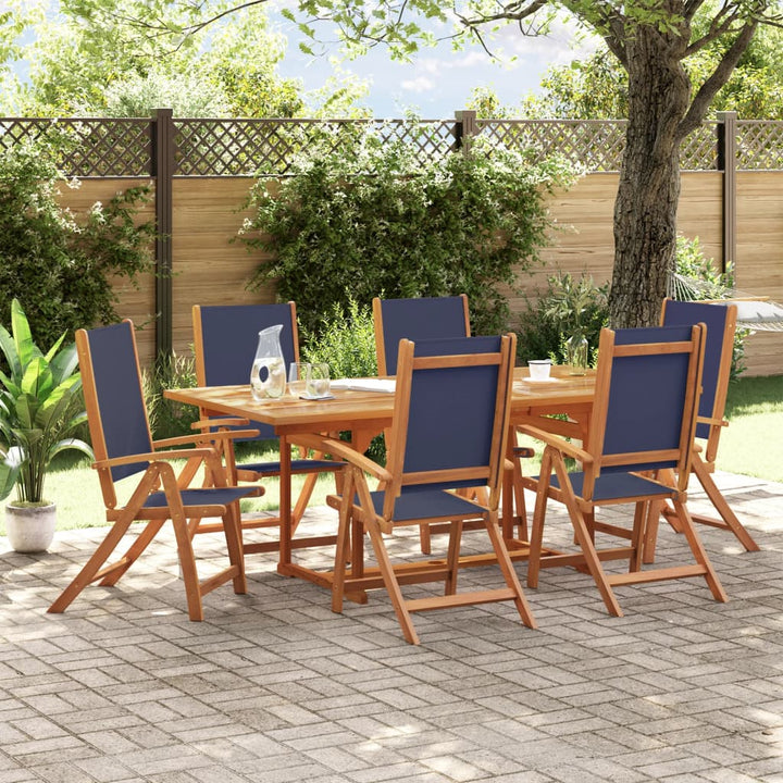 Set Mobilier De Grădină, 7 Piese, Lemn Masiv Acacia/Textilenă