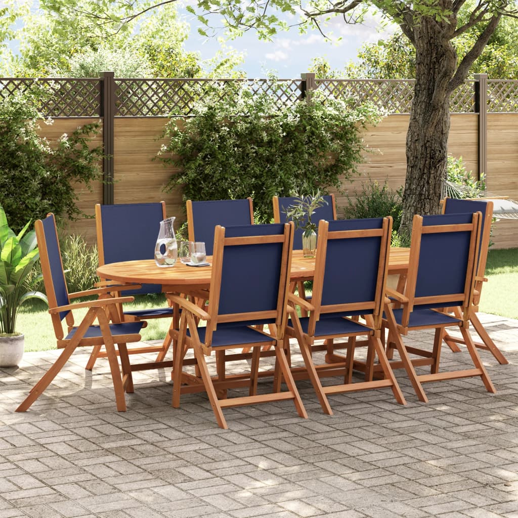 Set Mobilier De Grădină, 7 Piese, Lemn Masiv Acacia/Textilenă