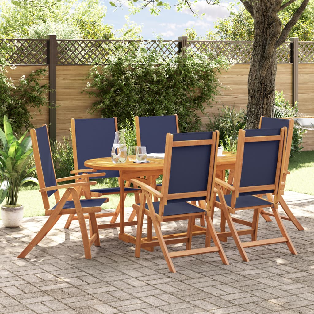 Set Mobilier De Grădină, 5 Piese, Lemn Masiv Acacia/Textilenă