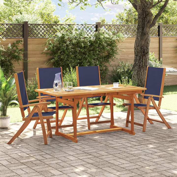 Set Mobilier De Grădină, 5 Piese, Lemn Masiv Acacia/Textilenă