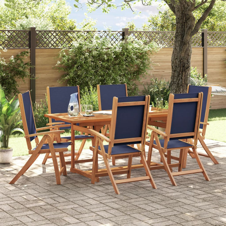 Set Mobilier De Grădină, 5 Piese, Lemn Masiv Acacia/Textilenă