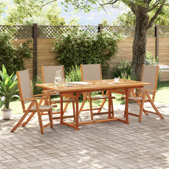 Set Mobilier De Grădină, 7 Piese, Lemn Masiv Acacia/Textilenă