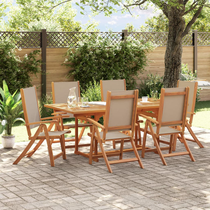 Set Mobilier De Grădină, 7 Piese, Lemn Masiv Acacia/Textilenă