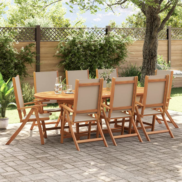 Set Mobilier De Grădină, 7 Piese, Lemn Masiv Acacia/Textilenă