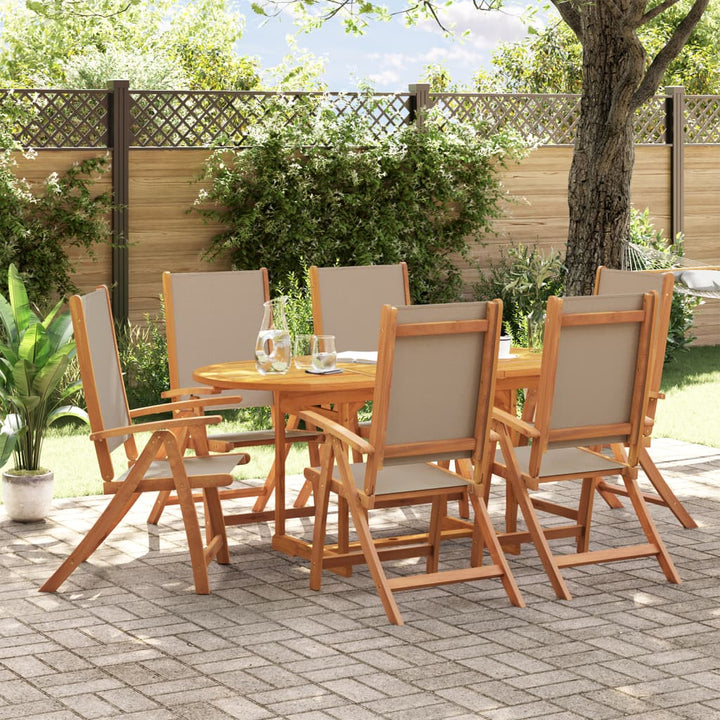 Set Mobilier De Grădină, 5 Piese, Lemn Masiv Acacia/Textilenă