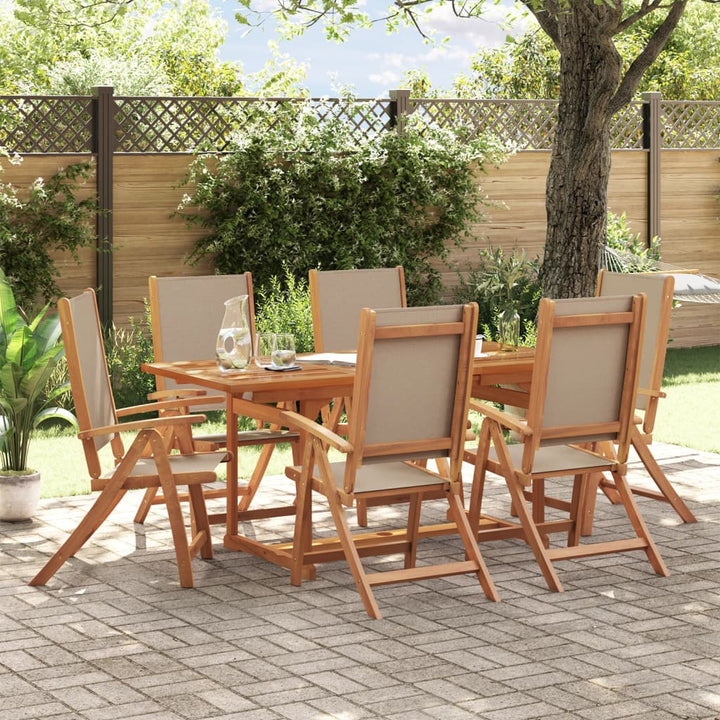Set Mobilier De Grădină, 5 Piese, Lemn Masiv Acacia/Textilenă