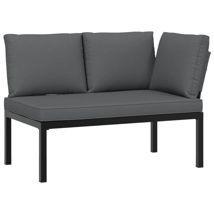 Bancă De Grădină Cu Perne, Negru, Aluminiu