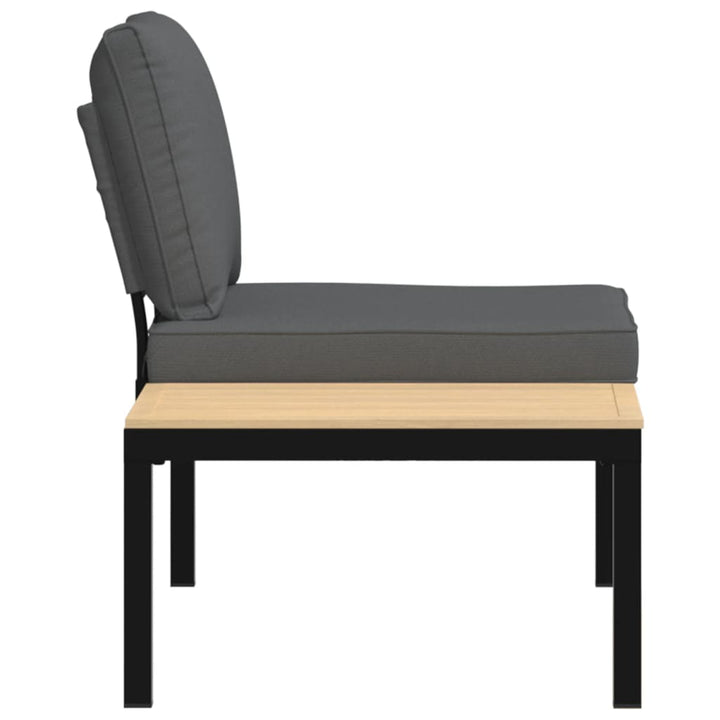 Bancă De Grădină Cu Perne, Negru, Aluminiu