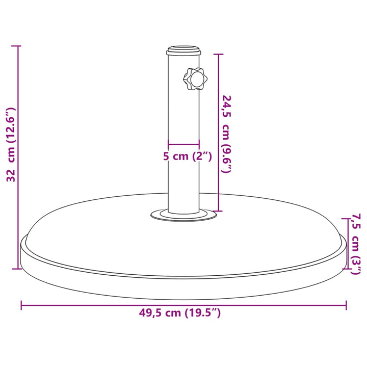Suport Umbrelă Pentru Stâlpi Ø32/35/38 Mm, , Rotund