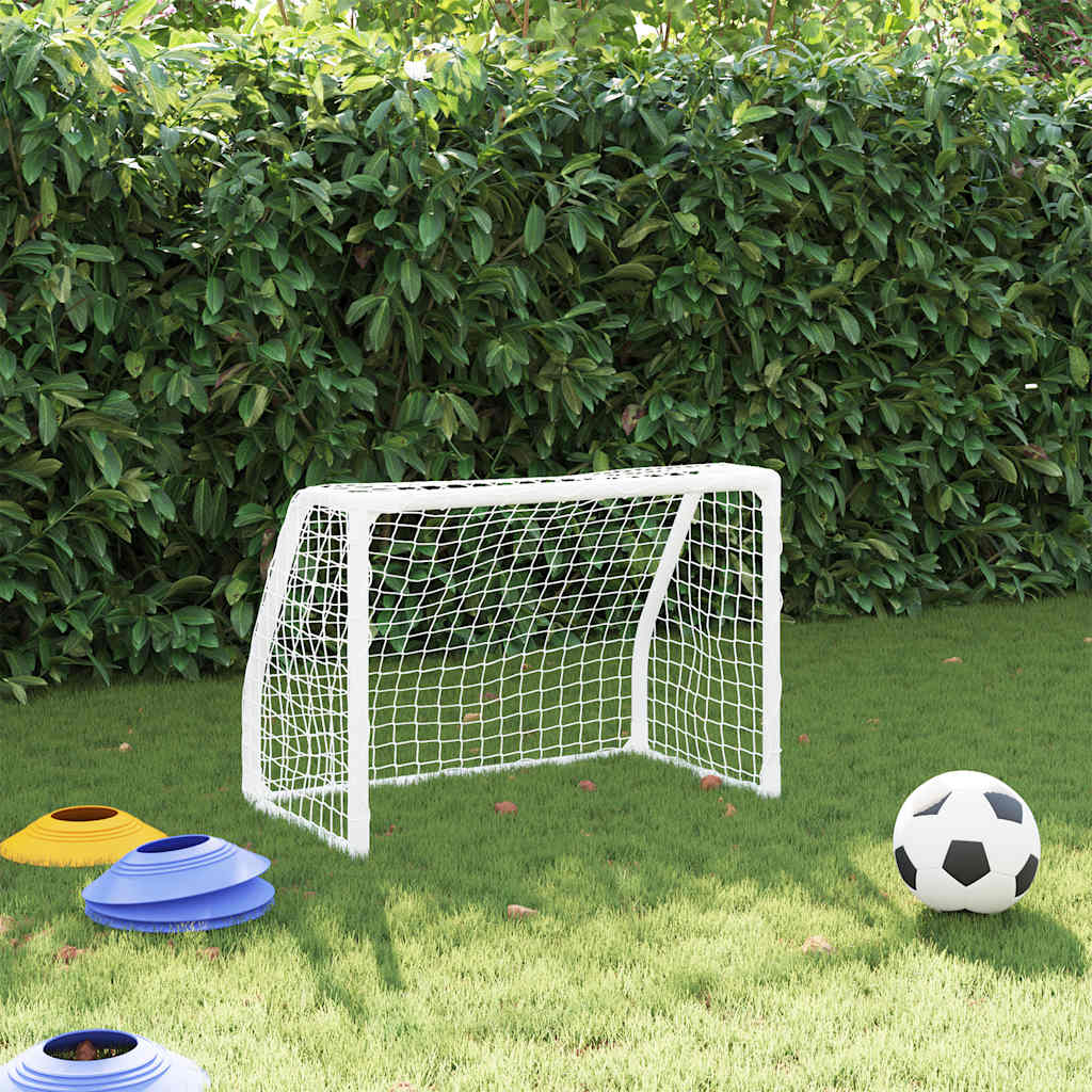 Porți De Fotbal De Copii 2 Buc., Cu Minge Alb 64X35X48 Cm Metal