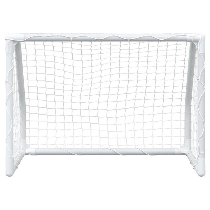 Porți De Fotbal De Copii 2 Buc., Cu Minge Alb 64X35X48 Cm Metal