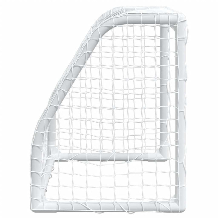 Porți De Fotbal De Copii 2 Buc., Cu Minge Alb 64X35X48 Cm Metal