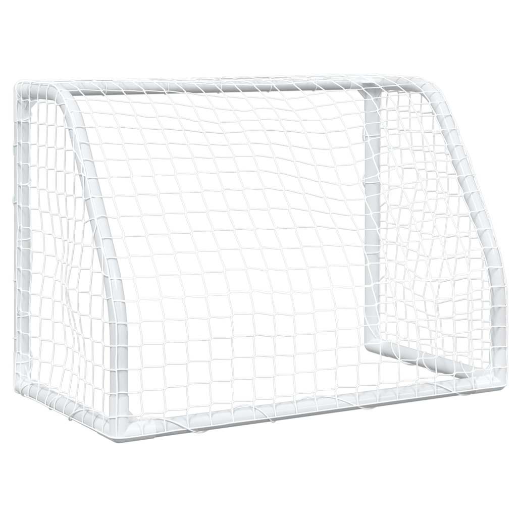 Porți De Fotbal De Copii 2 Buc., Cu Minge Alb 64X35X48 Cm Metal