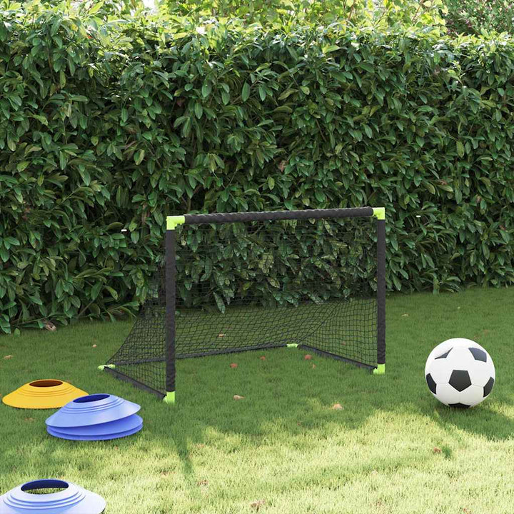 Poartă De Fotbal Pentru Copii, Pliabilă, Negru, 90X64X64 Cm