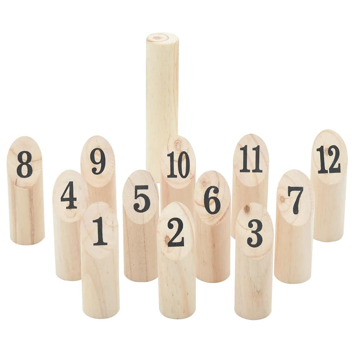 Kubb Set Jocuri Cu Numere 13 Piese Geantă De Transport Lemn Masiv Pin