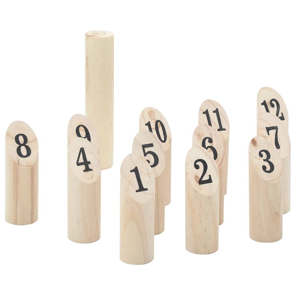 Kubb Set Jocuri Cu Numere 13 Piese Geantă De Transport Lemn Masiv Pin