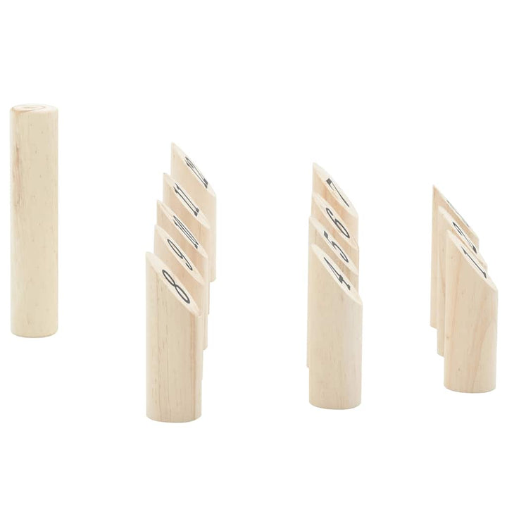 Kubb Set Jocuri Cu Numere 13 Piese Geantă De Transport Lemn Masiv Pin