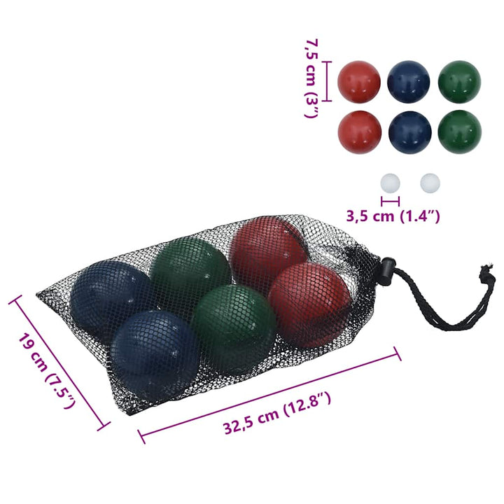 Set Mingi De Bocce 8 Piese Geantă De Transport Lemn Masiv Pin