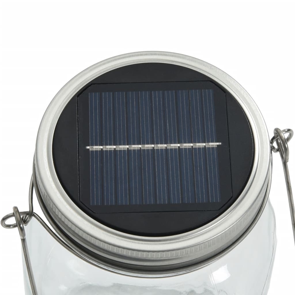 Lampă Solară Din Sticlă Pentru Exterior, 12 Buc., Alb Cald