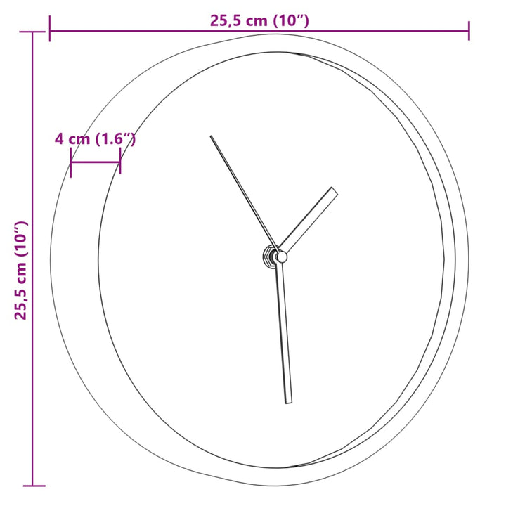 Ceas De Perete, , Ø25,5 Cm, Polistiren Și Sticlă