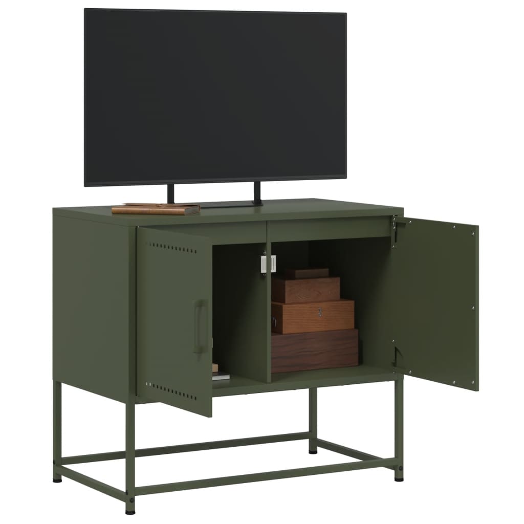 Dulap Tv, Măsliniu, 68,5X39X60,5 Cm, Oțel