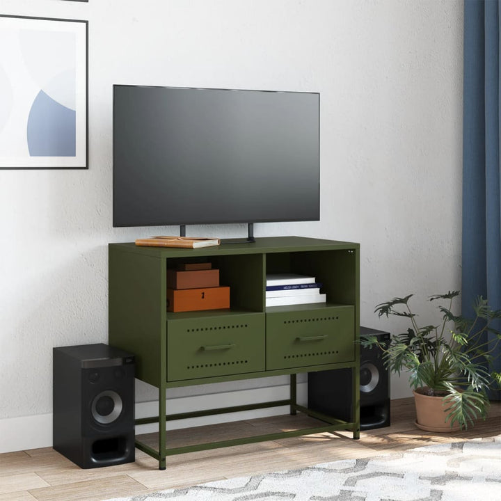 Dulap Tv, Măsliniu, 68X39X60,5 Cm, Oțel