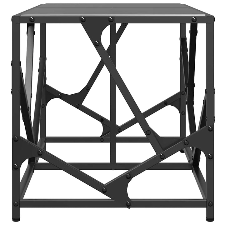 Măsuță De Cafea, Blat Din Sticlă Negră, 78,5X40X41 Cm, Oțel