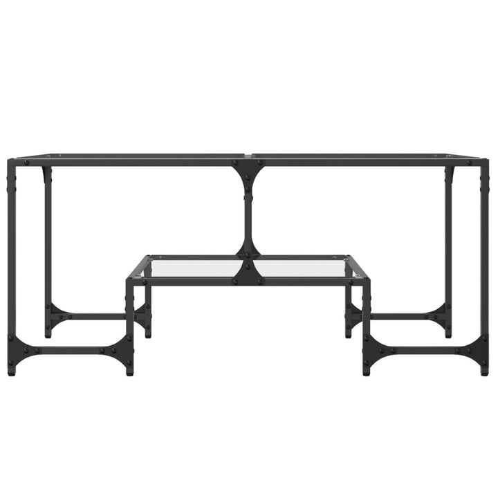 Măsuță De Cafea Cu Blat Sticlă Ă 98,5X50X45 Cm Oțel