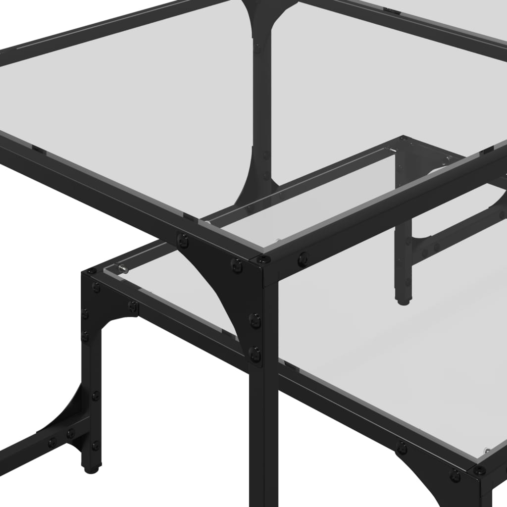 Măsuță De Cafea Cu Blat Sticlă Ă 98,5X50X45 Cm Oțel