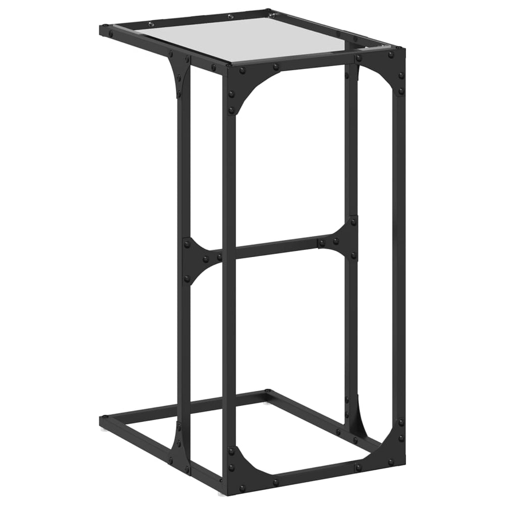 Măsuță Laterală Blat Din Sticlă Ă 40X30X61,5 Cm Oțel