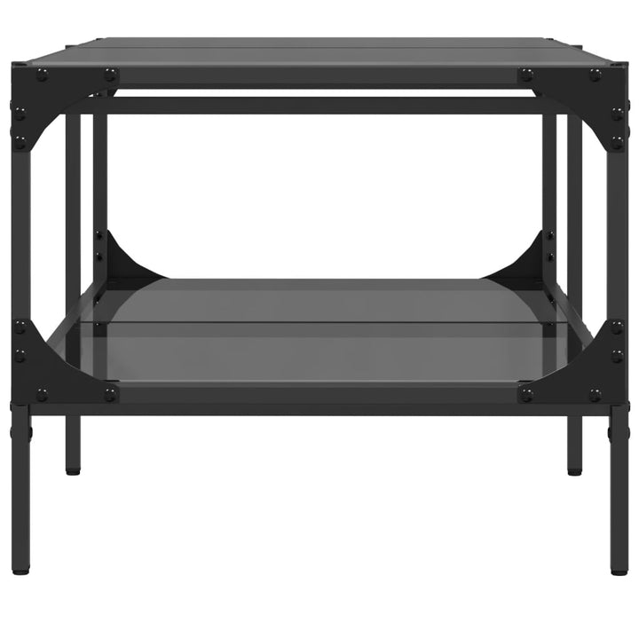Măsuță De Cafea Cu Blat Din Sticlă Neagră 98,5X50X45 Cm Oțel